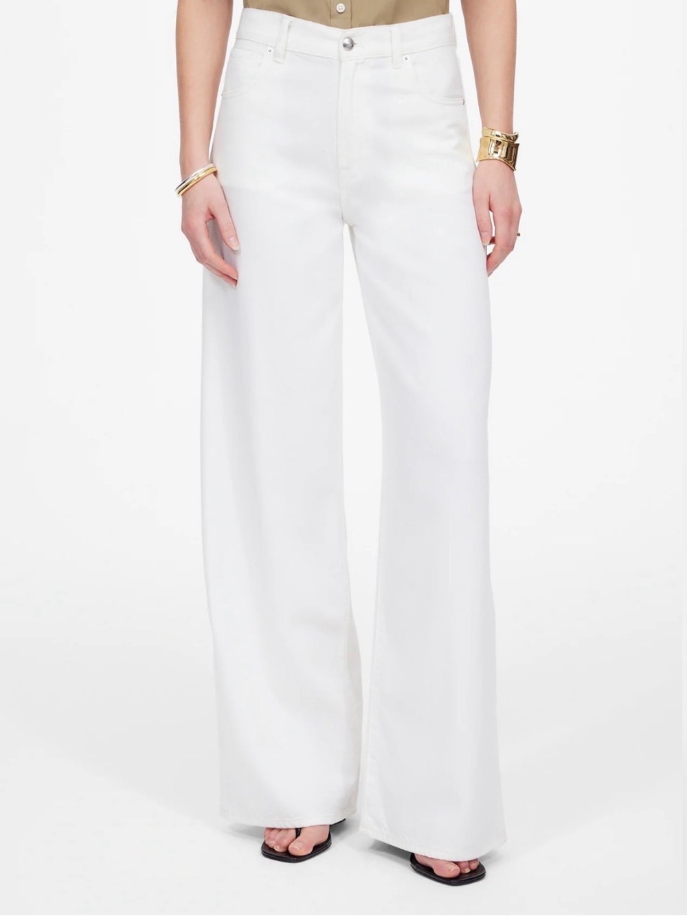 Madewell White Superwide-Leg Jeans Sz 30 Cotton/Lyocell